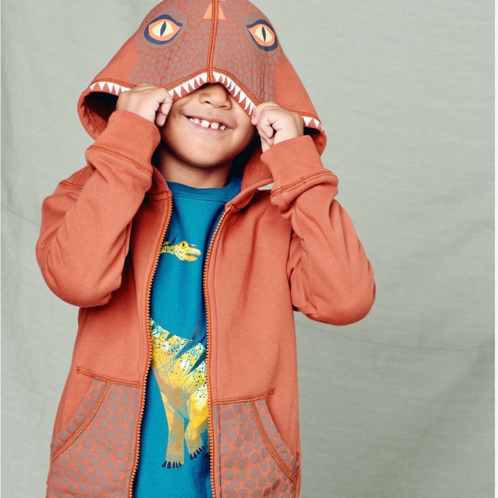Tea Collection orange dino hoodie Size 6